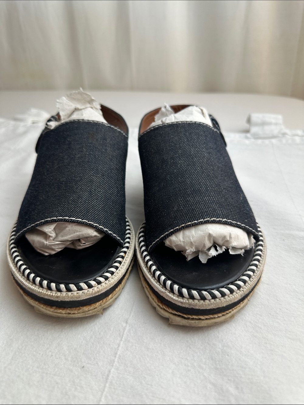 Givenchy Black and White Ribbed Rubber Sole Slide